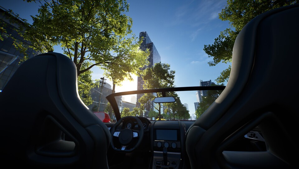 In unserem Auto können wir allein oder mit Freunden durch die Stadt fahren und sogar Unfälle bauen.