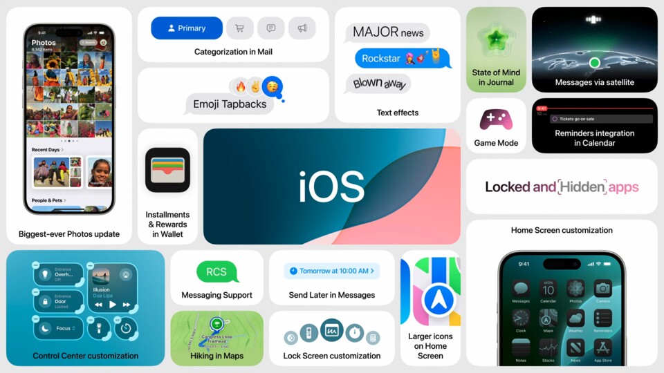 iOS 18 ist da - in der ersten Übersicht fehlt aber noch jede Spur von KI-Funktionen.