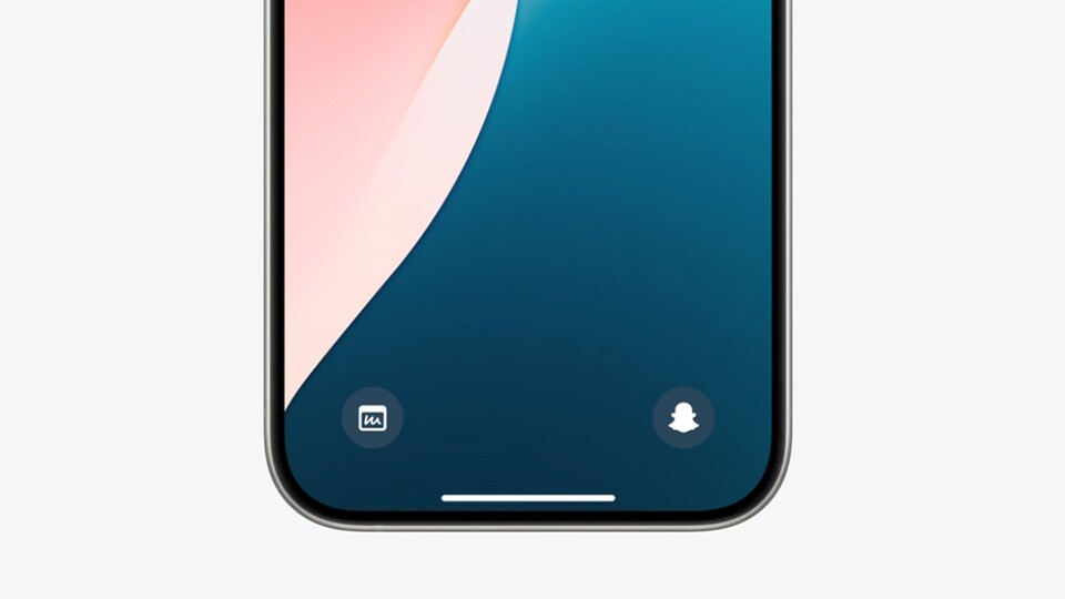 Die unteren zwei Shortcuts können mit iOS 18 beliebig angepasst werden. Auch Drittanbieter-Apps sind möglich.