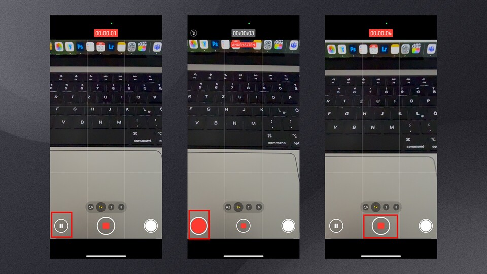 Die Aktuelle Aufnahme lässt sich jederzeit pausieren und fortsetzen. Ein Limit konnten wir nicht ausmachen.
