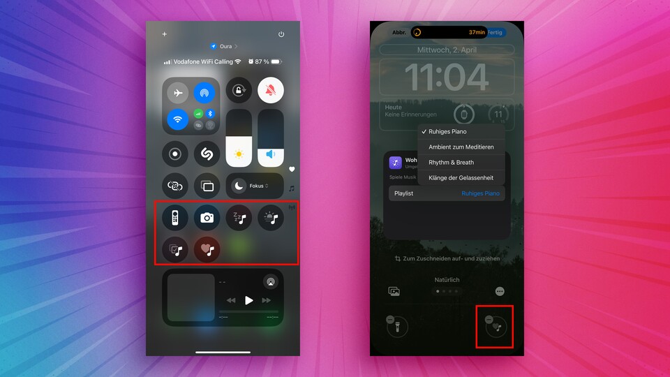 Die neuen Funktionen für Umgebungsmusik sind fast schon eine eigene App wert.
