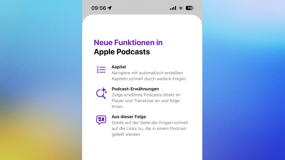 Die Postcast-App auf dem iPhone erhält gleich mehrere Verbesserungen. (Bildquelle: GameStar Tech)