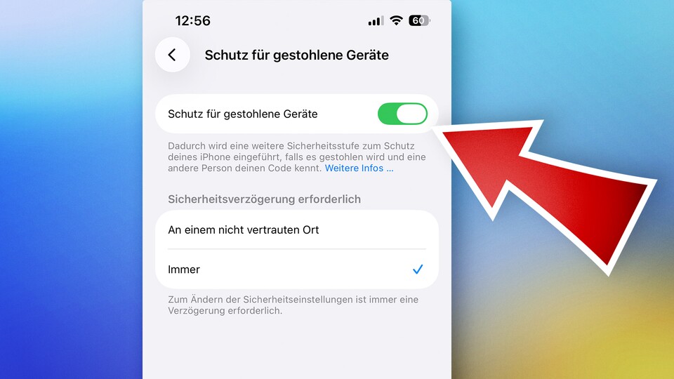 Bislang musste der Schutz für gestohlene Geräte manuell aktiviert werden. iOS 26.4 ändert das. (Bildquelle: GameStar Tech)