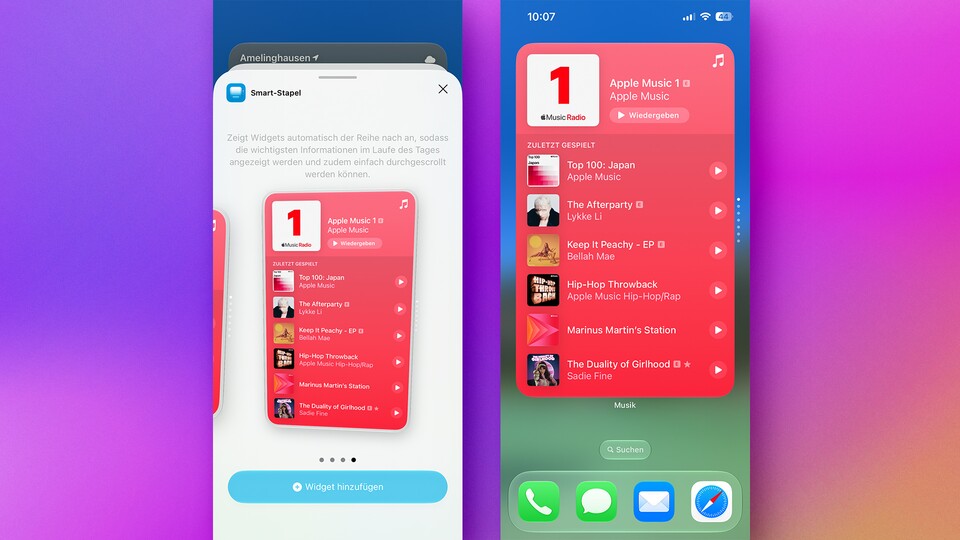 Das neue Widget-Format in iOS 27 erlaubt nun ganzseitige Widgets. (Bildquelle: GameStar Tech)