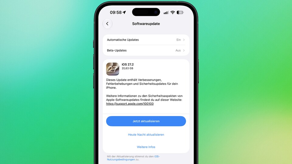 iOS 27.2 steht zusammen mit den Versionen für andere Geräte ab sofort zum Download bereit. (Bildquelle: GameStar Tech)