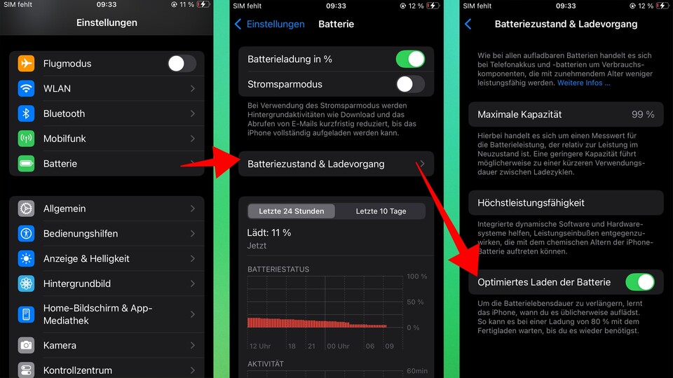 So aktiviert ihr »optimiertes Laden der Batterie« auf dem iPhone.
