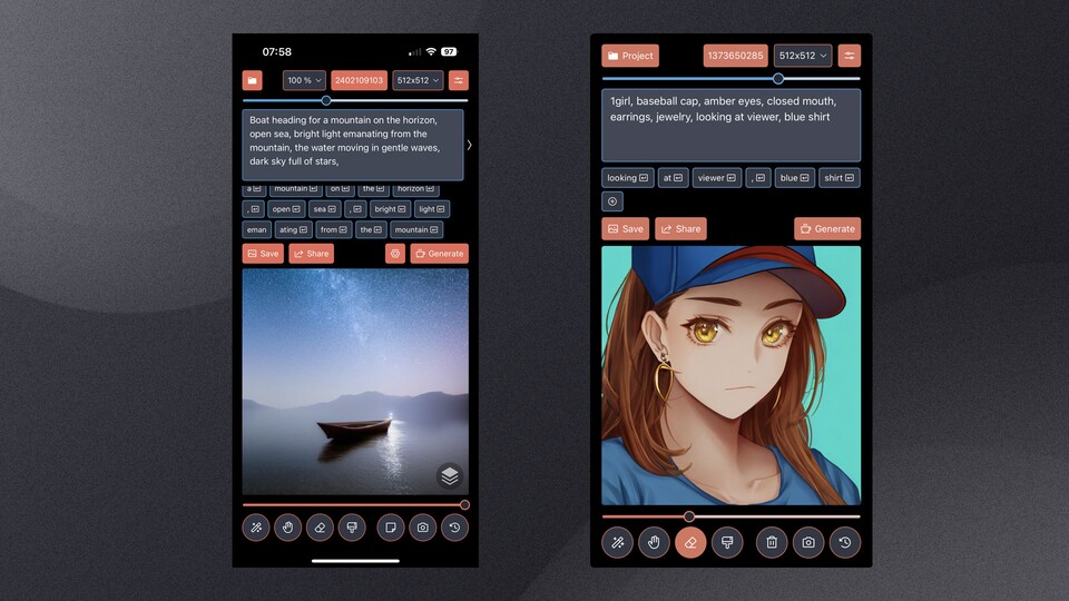 Bei Draw Things für iOS könnt ihr auch ein KI-Modell zur Erstellung von Bildern im Anime-Look auswählen.