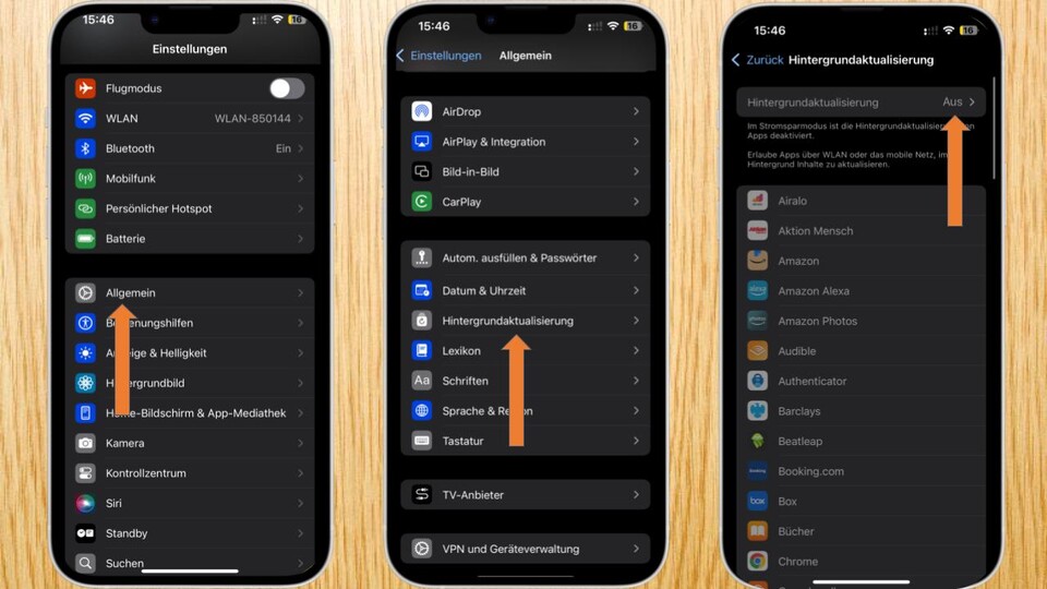 Die Apps ständig auf dem neusten Stand zu halten, kann auch für den Akku ganz schön schlauchend sein.