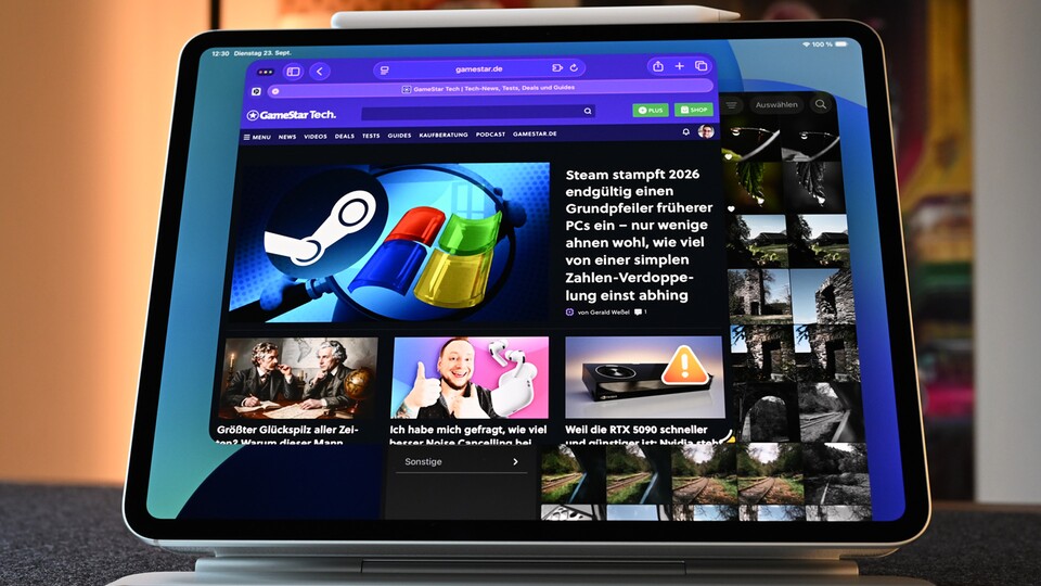 Wenn ihr das iPad mit der neuesten Version an einen externen Monitor anschließt, spielen die Verbesserungen ihre Stärken aus. (Bildquelle: Patrick S., GameStar)