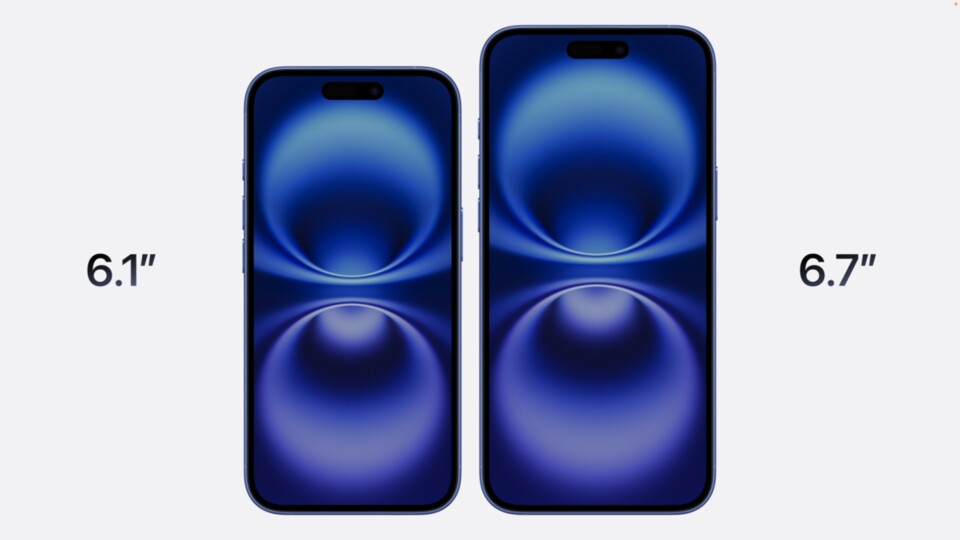 Das iPhone 16 kommt in zwei Größen.