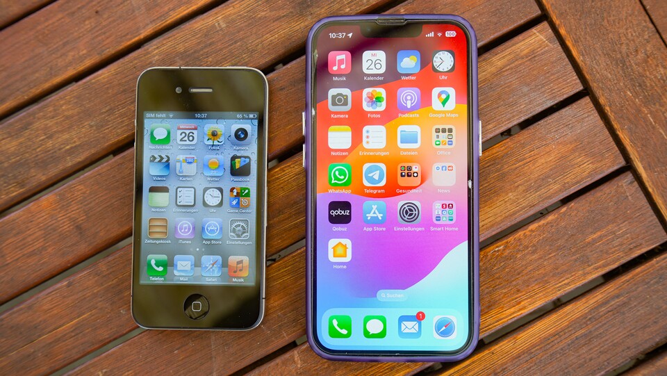 iOS 6 vs. iOS 18 – das damalige Redesign mit iOS 7 hatte es in sich. (Bild: GameStar Tech)