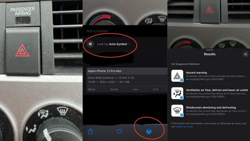 Unter iOS 17 erkennt das iPhone verschiedene Symbole im Auto. (Bild: Reddit, yahlover)