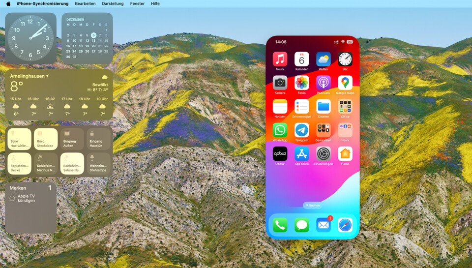 Hoffentlich auch bald in Deutschland verfügbar: »iPhone-Synchronisierung«.