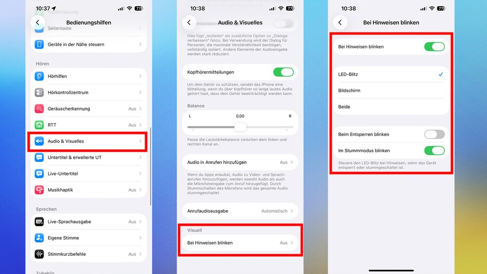 Der LED-Blitz sowie das Display lassen sich als visuelle Benachrichtigungsfunktion verwenden. (Bildquelle: GameStar Tech)