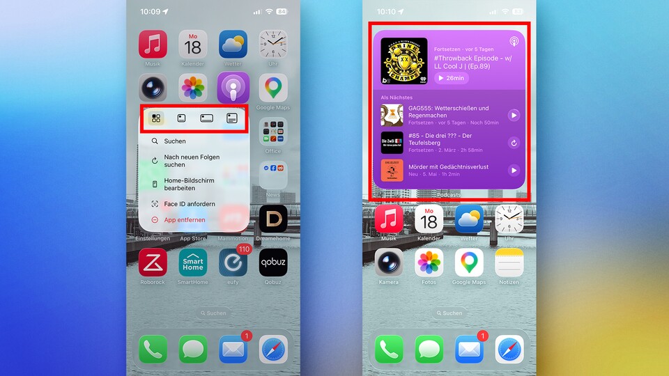 Viele Apps lassen sich schnell als Widget einbinden. (Bildquelle: GameStar Tech)