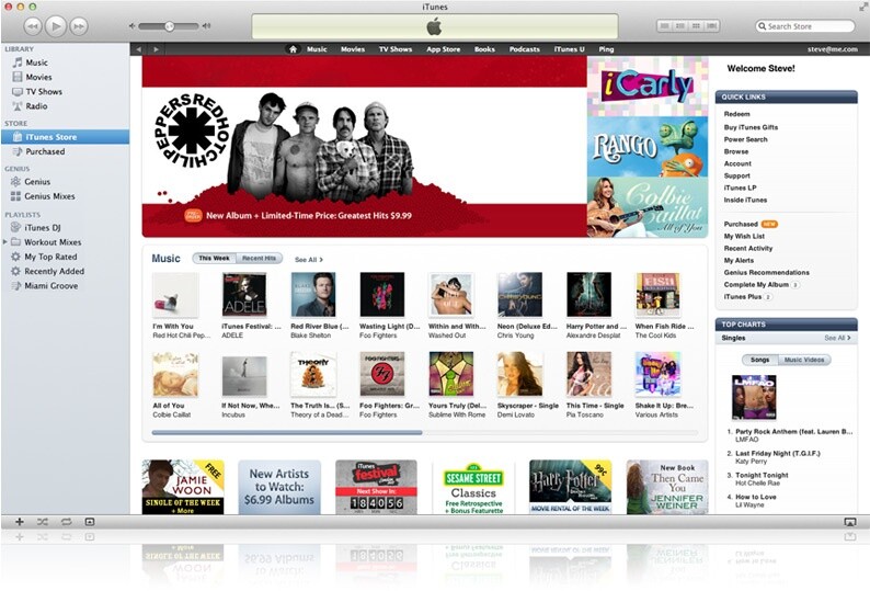 iTunes wird mit macOS 10.15 durch drei separate Apps ersetzt. Hier ein Bild der Software aus dem Jahr 2012. (Bild: Apple)