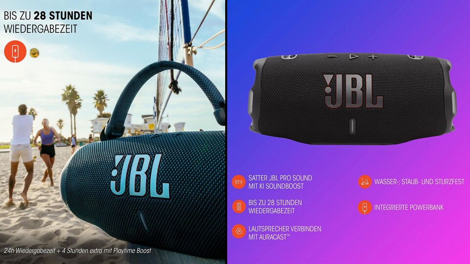 Die JBL Charge 6 hat wirklich alles, was das Herz begehrt und performt dabei auch noch richtig gut!