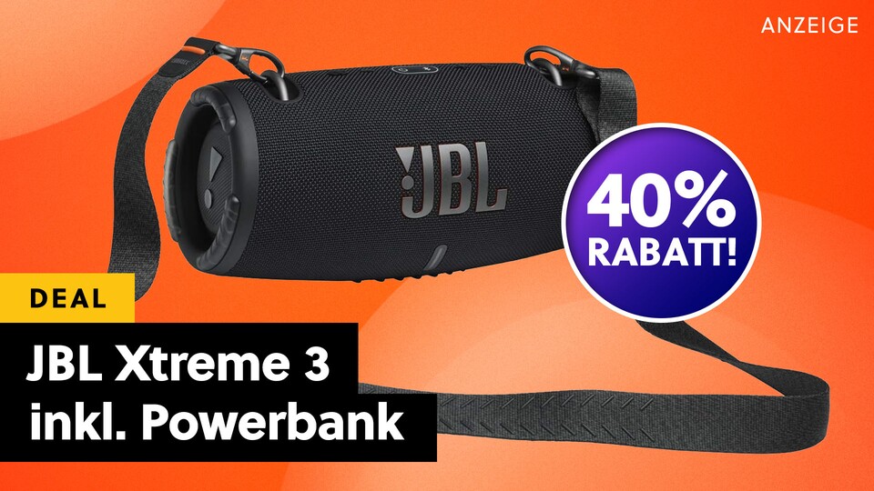 Bei Amazon bekommt ihr die JBL Xtreme 3 in Schwarz mit 40% Rabatt im Angebot!
