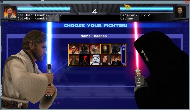 In der Mod »Jedi Fighter« können Jedis und Sith, aber auch Stormtrooper und weitere Charaktere aus Jedi Knight in einer an 2D-Prügler wie Street Fighter erinnernden Perspektive gegeneinander antreten.
