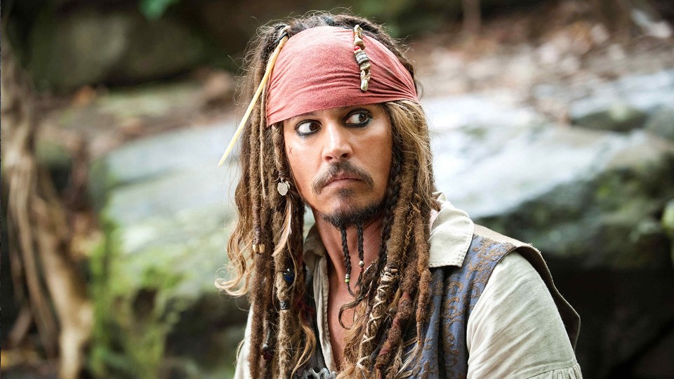 Johnny Depp als Captain Jack Sparrow in Fluch der Karibik