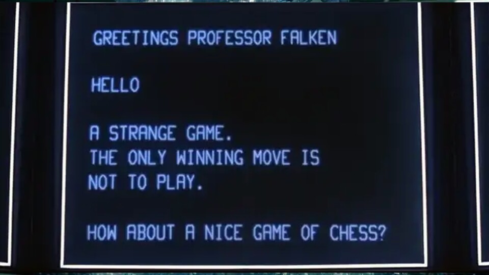 Das gruseligste KI-Design stinkt meiner Meinung nach noch immer gegen simplen Text auf schwarzem Grund ab. (Bild: MGM Pictures)