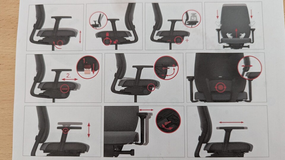 Die Anleitung für die beste Einstellung des ergonomischen Bürostuhls aus Deutschland ist schlicht und sehr einfach zu verstehen.