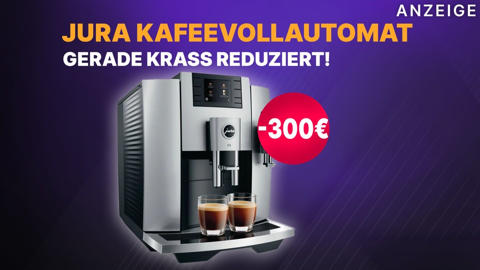 The high-end fully automatic coffee machine Jura E8 is currently on offer at MediaMarkt.  Get the whisper-quiet coffee machine with 15 bar pressure and a lot of options for the best coffee ever.