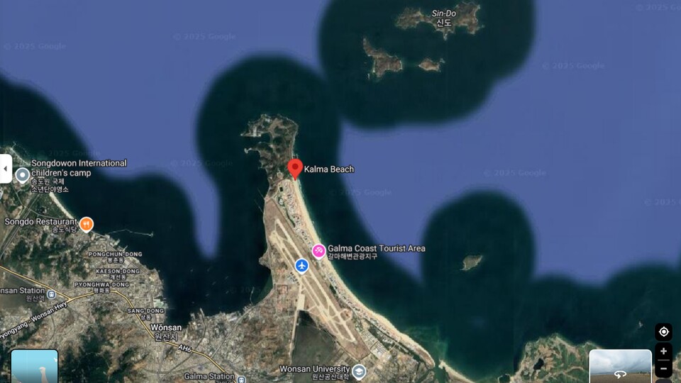 Die Halbinsel Kalma, wo das Wonsan Kalma Resort im Juni eröffnen soll. (Bildquelle: Google Maps)