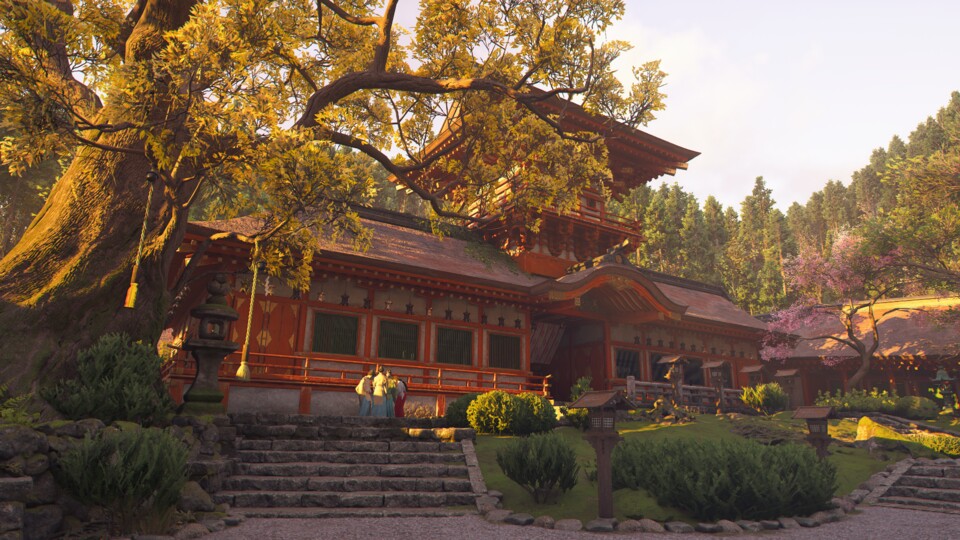 Das Chu-mon (mittlere Tor) des Kasuga-Schreins in AC Shadows ...