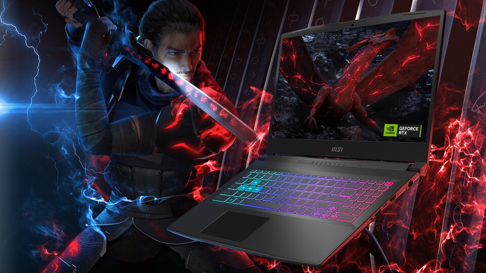 Wenn ihr keinen 17-Zoll-Monitor braucht und lieber ein etwas kompakteres Design bevorzugt, ist der MSI Katana 15 HX die passende Wahl.