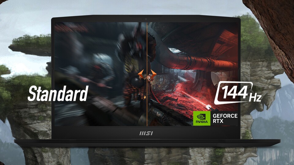 Das 144Hz-Full-HD-Display eignet sich perfekt für schnelle Games wie CS.