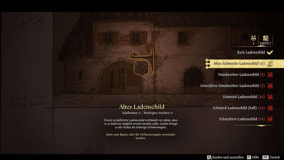 Anfangs kann Heinrich sich nur ziemlich schrottige Einrichtung anschaffen. Doch das ändert sich schnell.