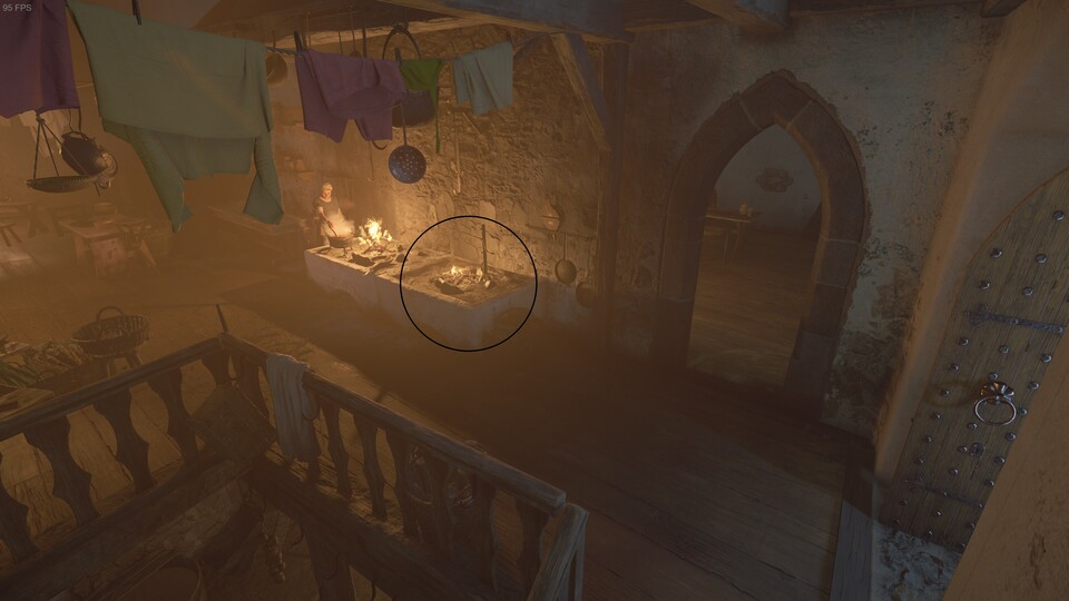 Auch das Küchenfeuer ist nicht vor Dämonen sicher.