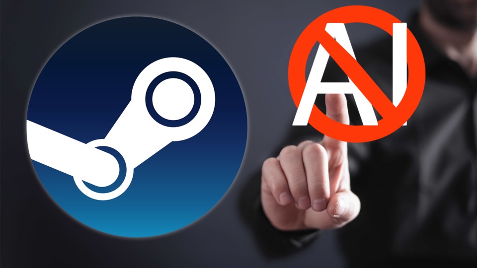 Games with AI assets will be banned from Steam.  Valve now took position.  (Images: Valve, andranik123 via adobe.stock)
