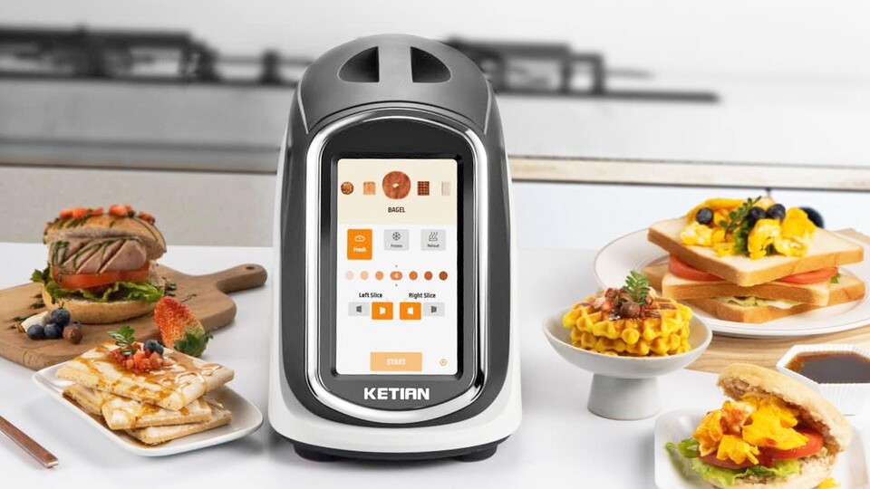 Ja, dieser Toaster hat einen 7 Zoll großen LCD-Touchscreen und ein ganzes Menü, das mit Programmen vollgepackt ist.