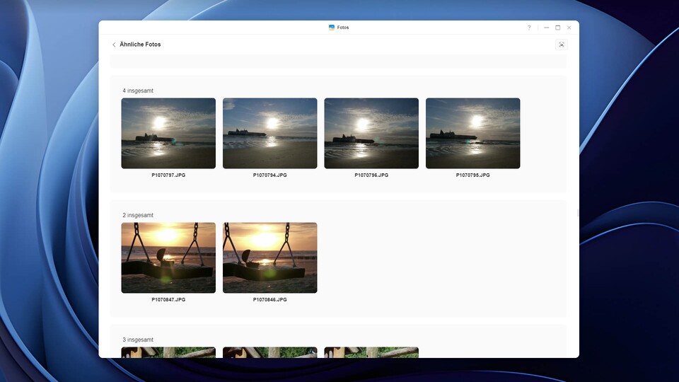 Bei der Suche nach ähnlichen Bildern muss ich manuell entscheiden, welche ich behalten möchte und welche nicht.