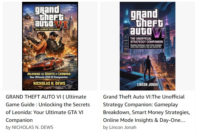 Selbstverständlich gibt es auch schon KI-Lösungsbücher zu GTA 6 – unter anderem von einem Nicholas N. Dews.