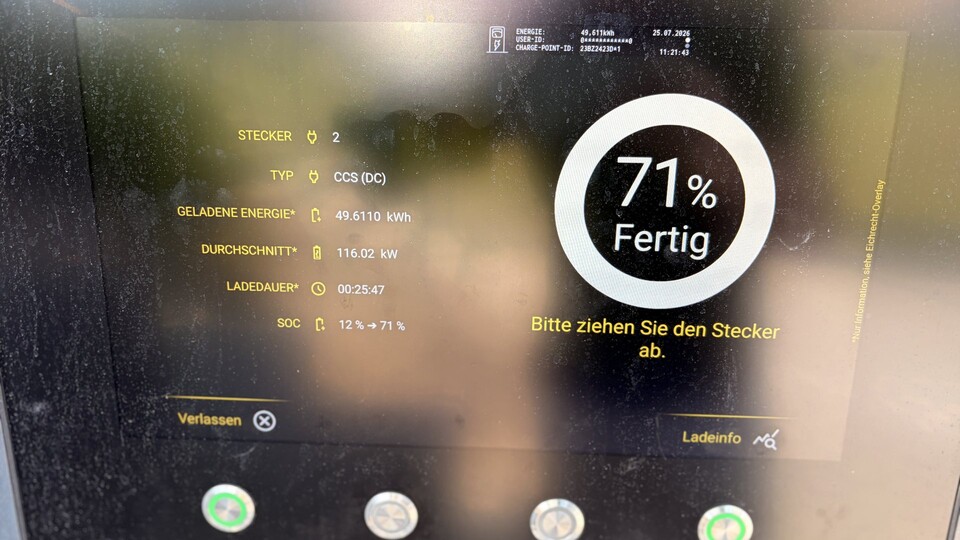 Von 12 auf 71 Prozent in 25 Minuten ist kein Rekord, aber im Alltag für einige Ausflüge völlig ok.