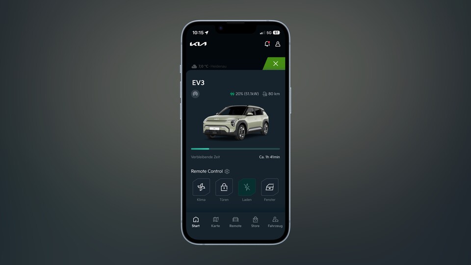 In der Kia-Connect-App kann ich unter anderem einstellen, zu welcher Uhrzeit das Auto welche Temperatur im Innenraum haben soll.