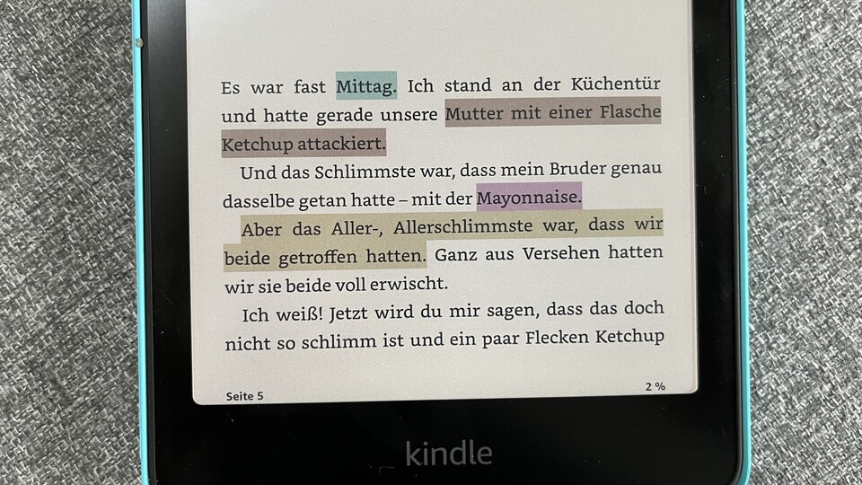 Alle vier Farben der Markieren-Funktion im Überblick.