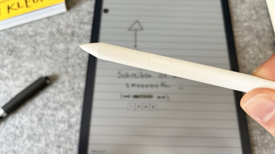 Mit der Taste an der Seite schalte ich flugs zum Textmarker.