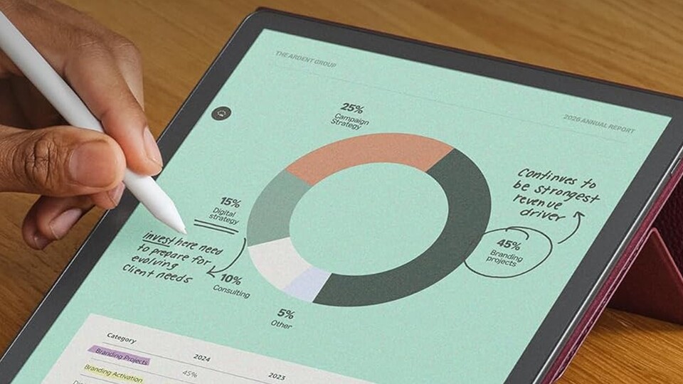 Der große Vorteil dieses E-Readers ist, dass er auch als Arbeitsgerät verwendet werden kann.