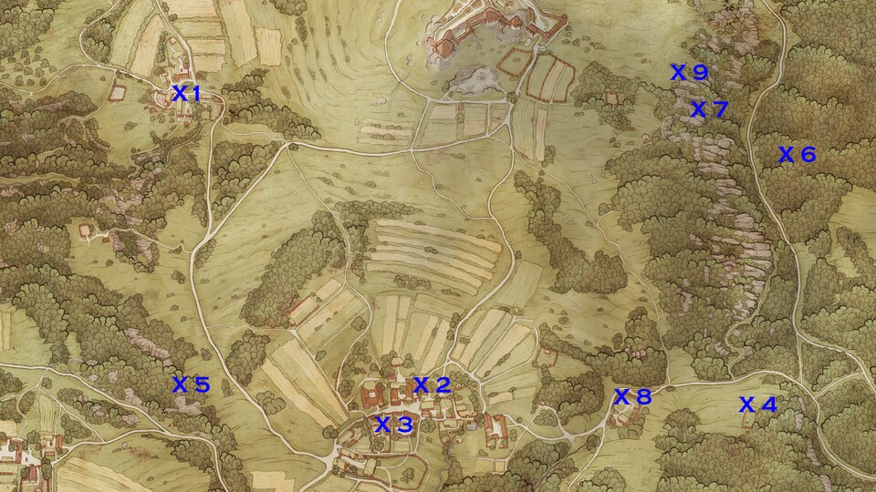 Hier seht ihr alle für die Quest relevanten Orte.