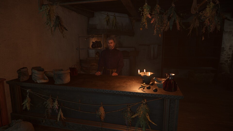 Der Apotheker nimmt euch eure gebrauten Tränke gerne ab.