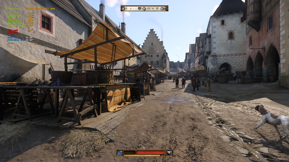 Selbst auf dem detaillierten Markt in Kuttenberg erreicht der GameStar PC auf 4K-Ultra hohe Bildraten. So lässt sich die Atmosphäre ungestört aufsaugen.