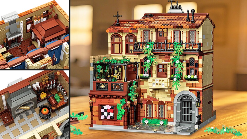 Die kleine Stadtvilla hat reichlich Innenausstattung: Eine Küche, ein Schlafzimmer und vor allem einen schönen Balkon!