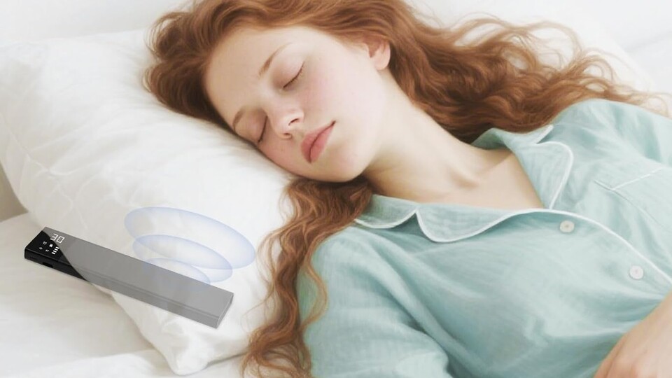 Diese Knochenschallgeräte könnt ihr unter euer Kissen stecken. Die Vibration wird über das Kissen und eure Knochen ins Ohr transportiert.