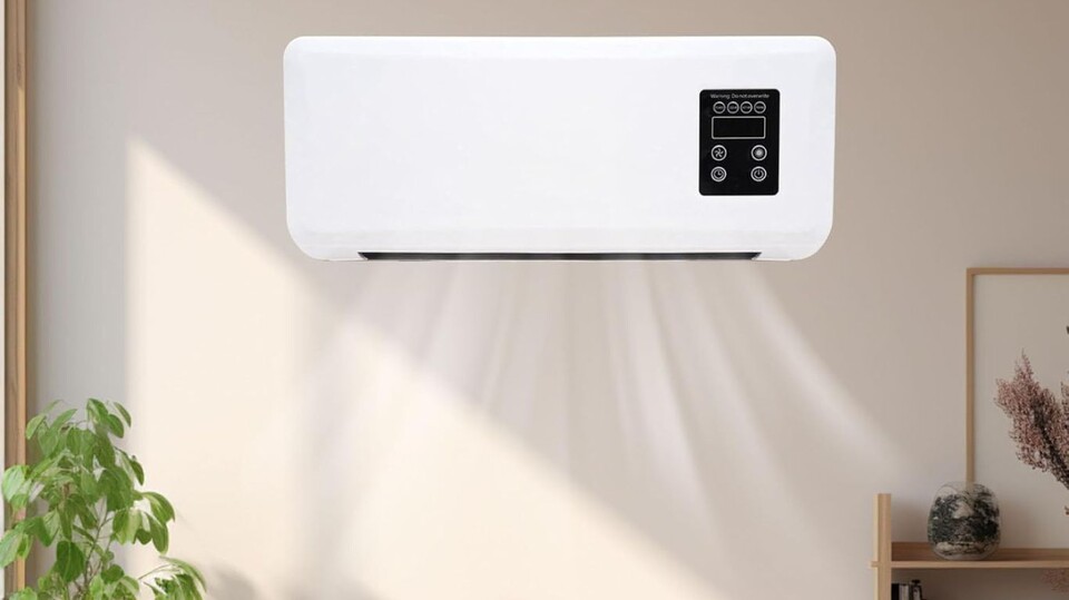 Dieses gar nicht ins Bild gephotoshoppte Gerät wird bei Amazon als Klimaanlage ohne Abluftschlauch verkauft. Es ist ein schnöder und recht teurer Ventilator.