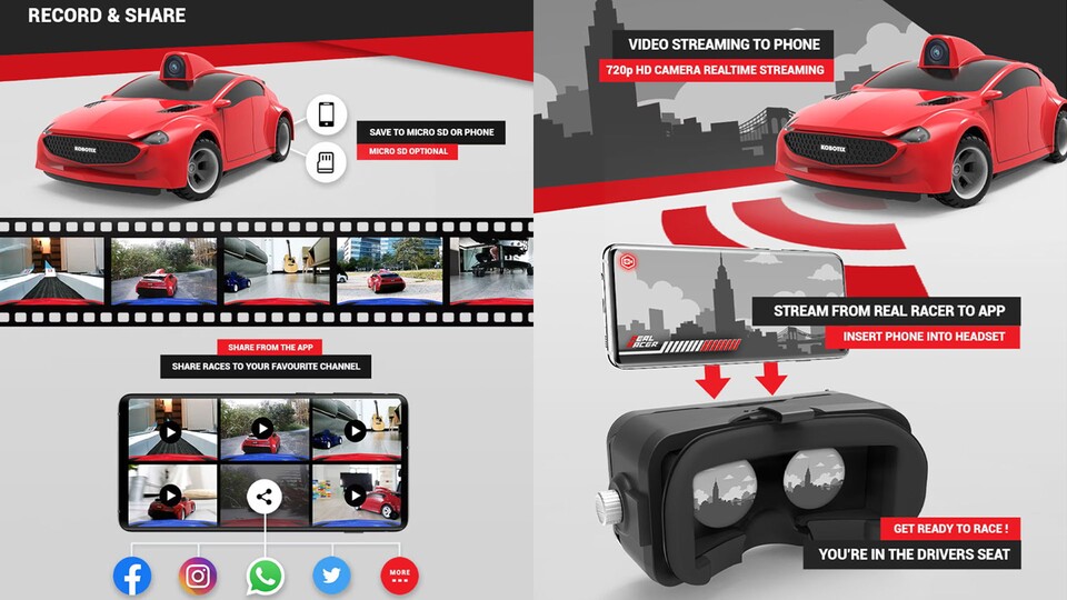 Ihr könnt eure Abenteuer auch auf einer SD-Karte oder eurem Smartphone aufzeichnen und mit euren Freunden teilen.