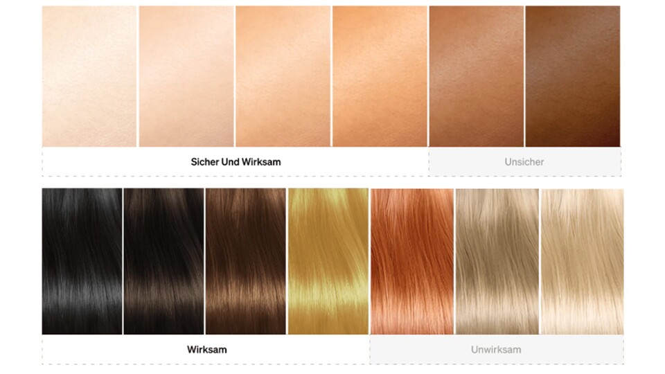 Am besten funktionieren dunkle Haare auf heller Haut!